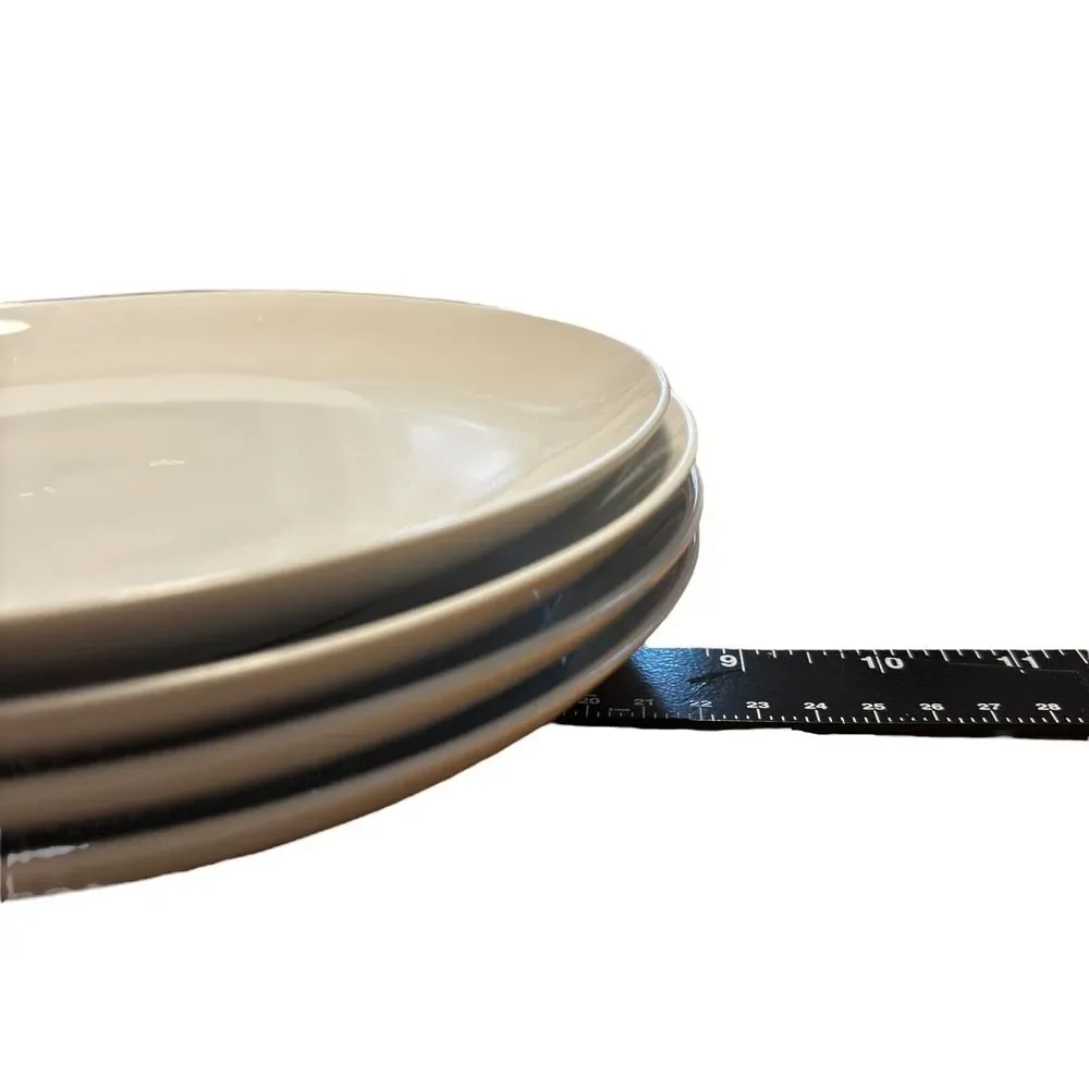 Crate And Barrel‎ Plates 8 3/4 Inch Recline Salad All White Coupe Set Of 4
